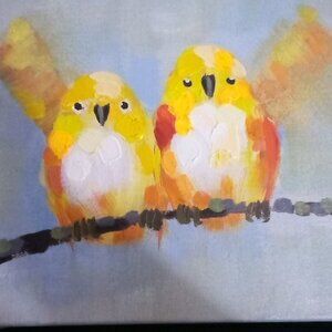 Adorable textured oil canvas painting Free Shipping